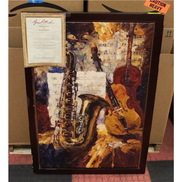 40" X 28" BRUSHSTROKES ART WITH CERTIFICATE OF