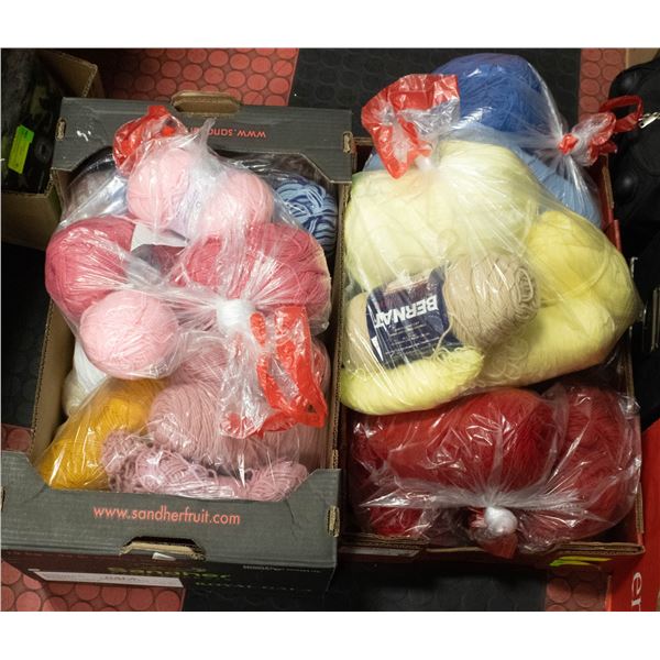 2 BOXES OF YARN (9 BAGS)