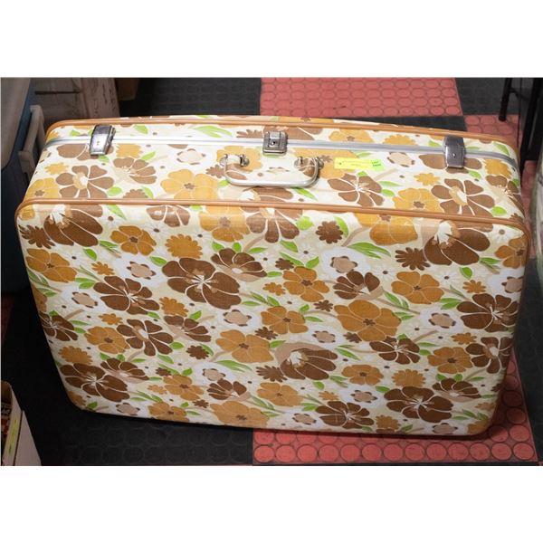 VINTAGE FLORAL HARD SIDE SUITCASE