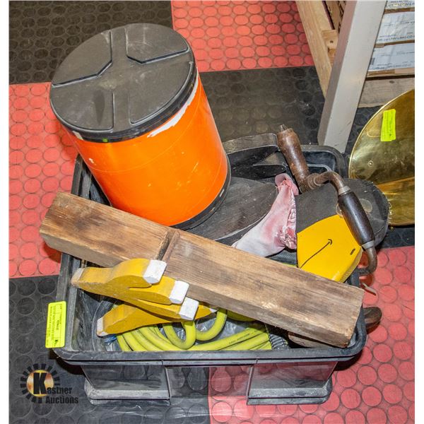 LOT OF MISC INCLUDES HOSE, WOOD PLANER AND MORE