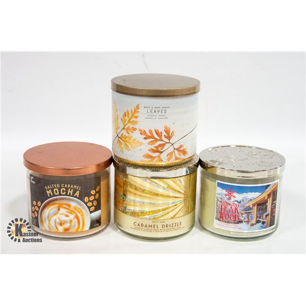 NEW (4) LARGE CANDLES SCENTED
