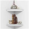 Image 1 : 2 FLOATING CORNER SHELVES WITH HARDWARE