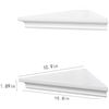 Image 2 : 2 FLOATING CORNER SHELVES WITH HARDWARE