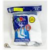 Image 1 : WHITE CREW SOCKS 6-12 SIZE 6-PACK FRUIT OF LOOM
