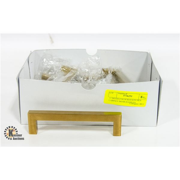 12 BRASS COLOURED KITCHEN CABINET DOOR HANDLES