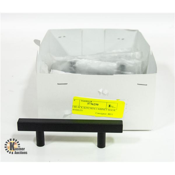 10 BLACK KITCHEN CABINET DOOR HANDLES