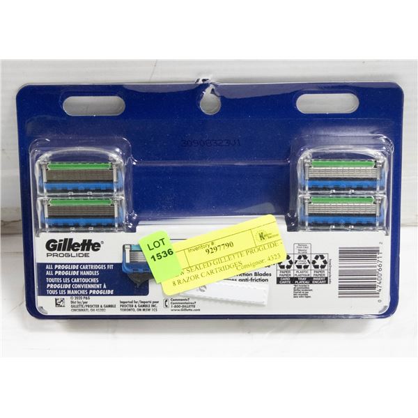 NEW SEALED GILLETTE PROGLIDE - 8 RAZOR CARTRIDGES