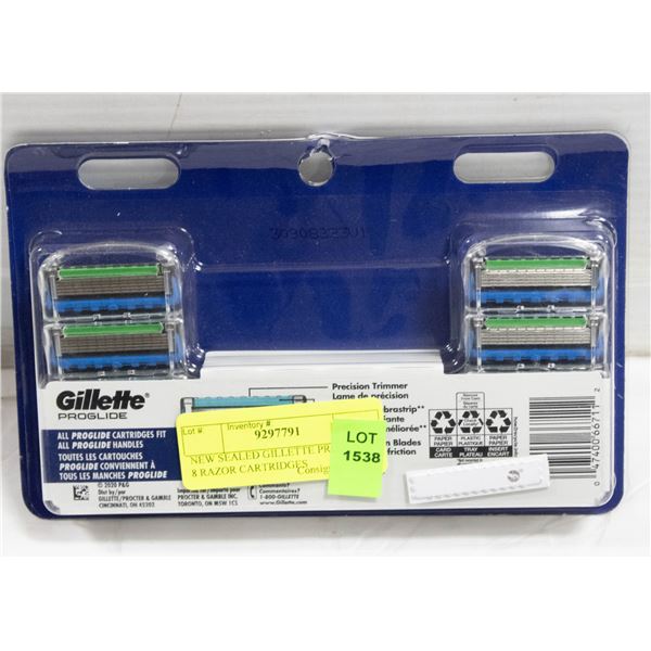 NEW SEALED GILLETTE PROGLIDE - 8 RAZOR CARTRIDGES