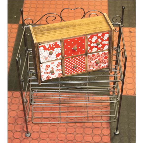 ESTATE SORTER CABINET & METAL 3 SHELF DECOR