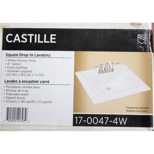 CASTILLE SQUARE DROP-IN SINK