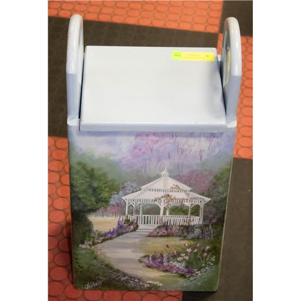 BLUE PAINTED POTATO BIN