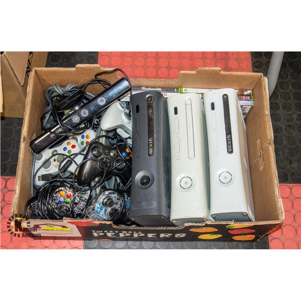 LOT OF XBOX 360 CONSOLES/GAMES/ACCESSORIES