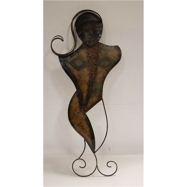 34-INCH-TALL METAL FEMALE ART