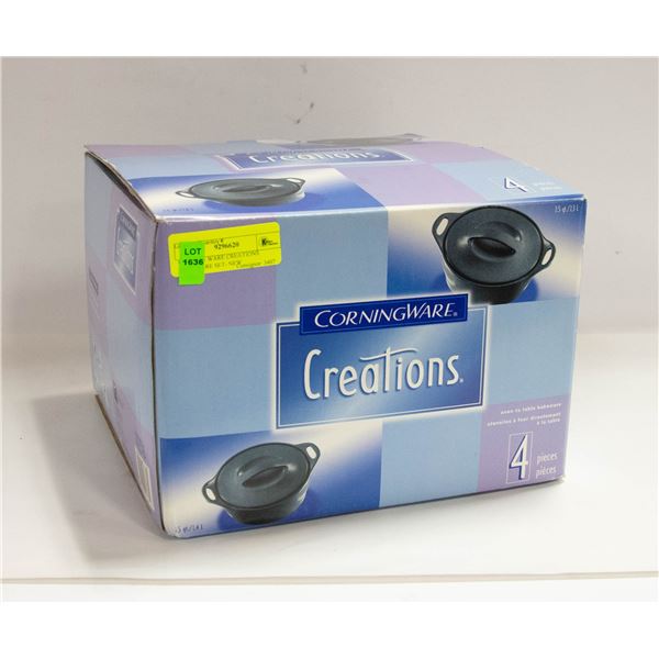 CORNING WARE CREATIONS BAKEWARE SET- NEW