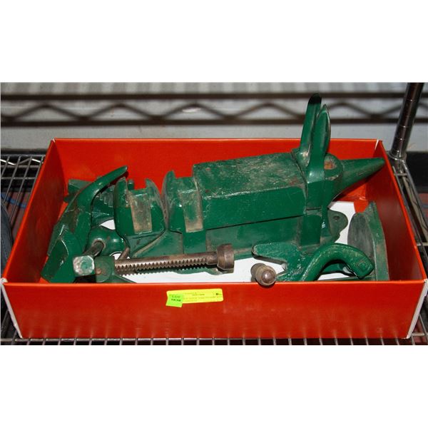 ANTIQUE ANVIL VISE CLAMP WITH ATTACHMENTS