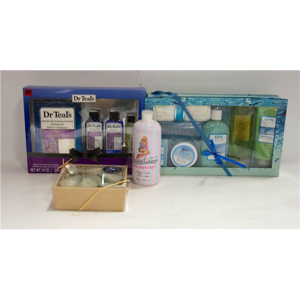 FLAT OF BATH SETS,LOTION CANDLES