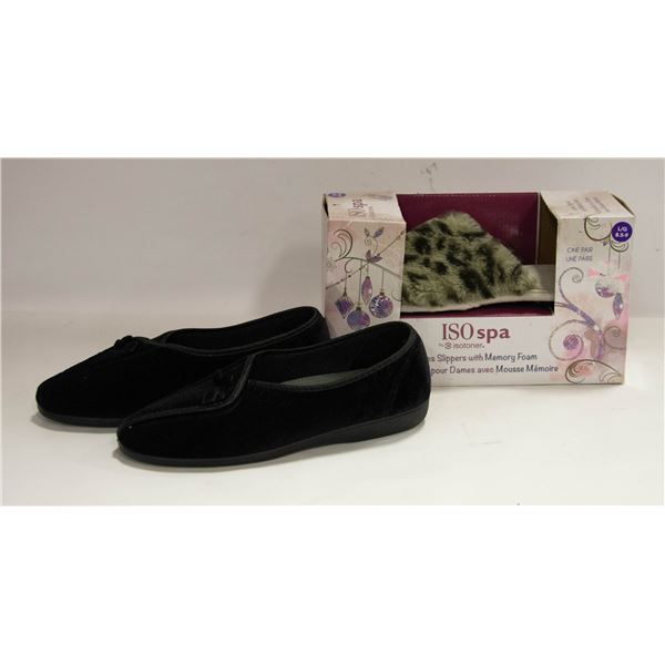 FLAT WITH PAIR  ISOTONER SLIPPERS PLUS PAIR OF