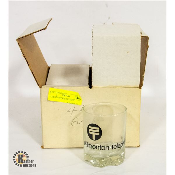 LOT OF 4 VINTAGE ED TELL GLASSES