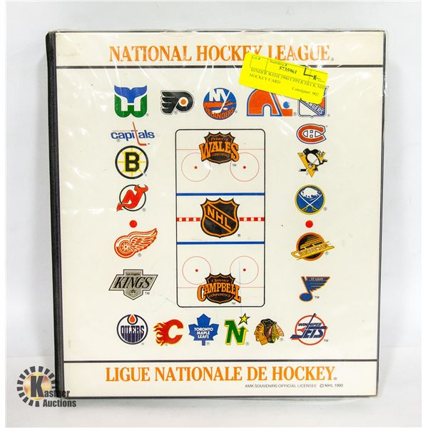 BINDER WITH 1990 UPPER DECK NHL HOCKEY CARD