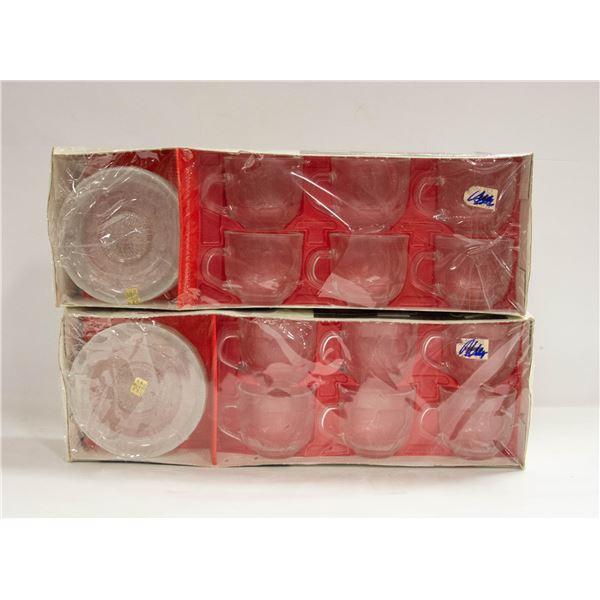 ARCOROC "FLEUR" CUPS/SAUCERS- NEW IN BOX- 2 BOXE