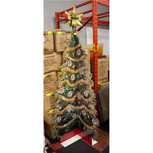 MICHELOB BEER CARDBOARD CHRISTMAS TREE 7 FEET