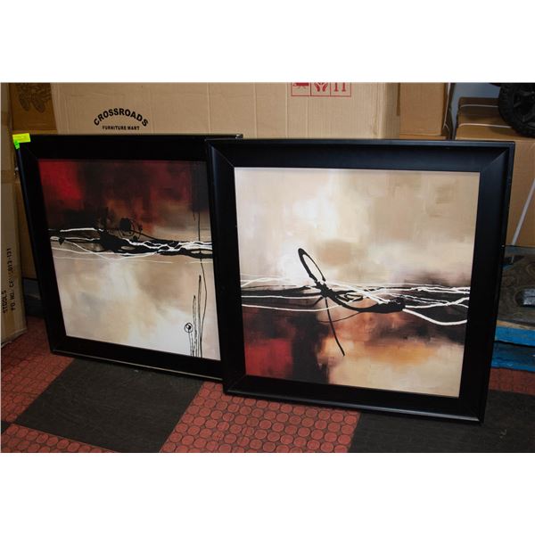 TWO MODERN ART PICTURES 29" X 29"
