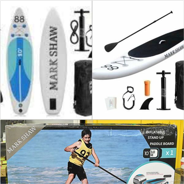 NEW MARK SHAW INFLATABLE STAND UP PADDLE BOARD