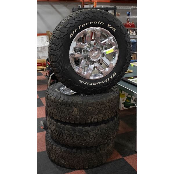 SET OF 4 CHROME CHEVY 18" 8 BOLT RIMS WITH TIRES