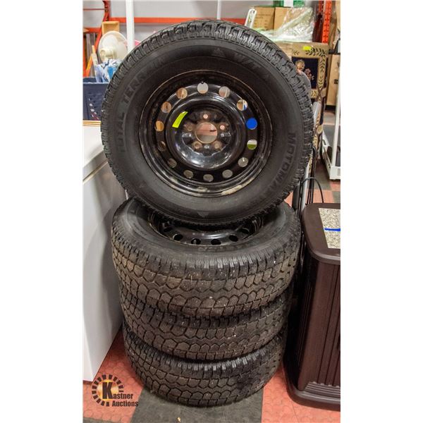 4 MOTORMASTER SNOWTIRES 235/70R16 COMES W/ RIMS