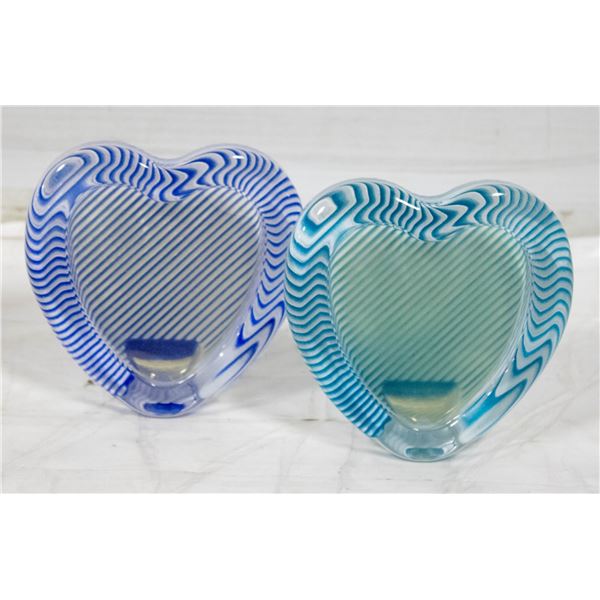 MIKASA GLASS HEART PICTURE FRAME 2 PC LOT