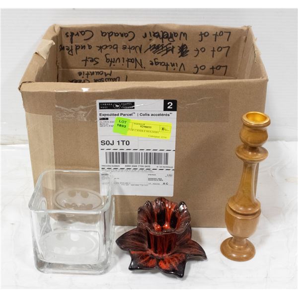 FLAT OF CANDLE HOLDERS