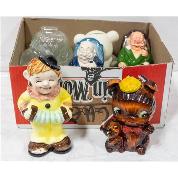 FLAT OF VINTAGE COIN BANKS