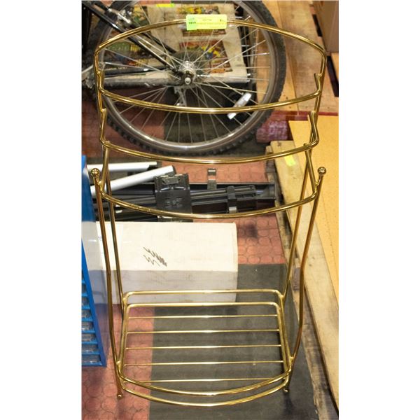 VINTAGE BRASS TOWEL RACK 34" X 16" X 12"