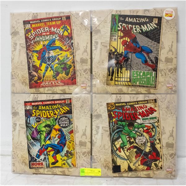 SET OF 4 SPIDERMAN CANVAS PICTURES