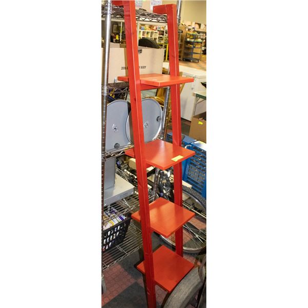 DECORATIVE WOOD LADDER SHELF- 68" X 12" X 9.75"