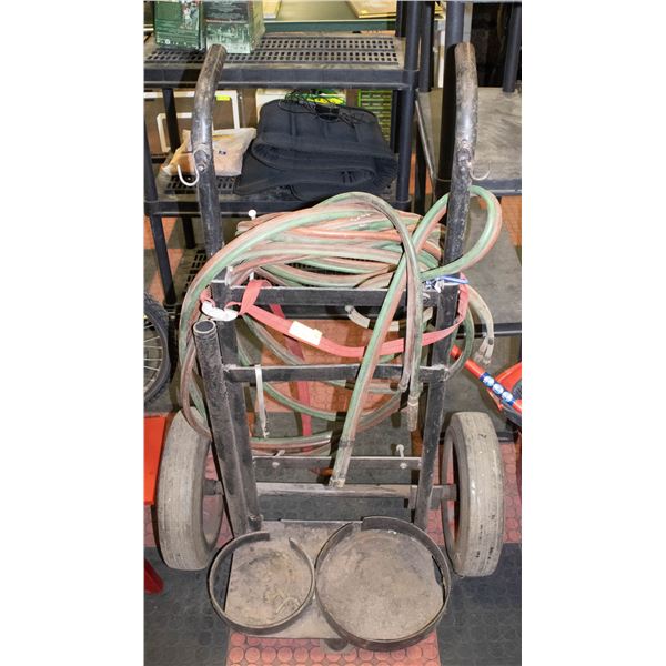 OXY-ACETYLENE HEAVY DUTH BOTTLE CART W. LONG