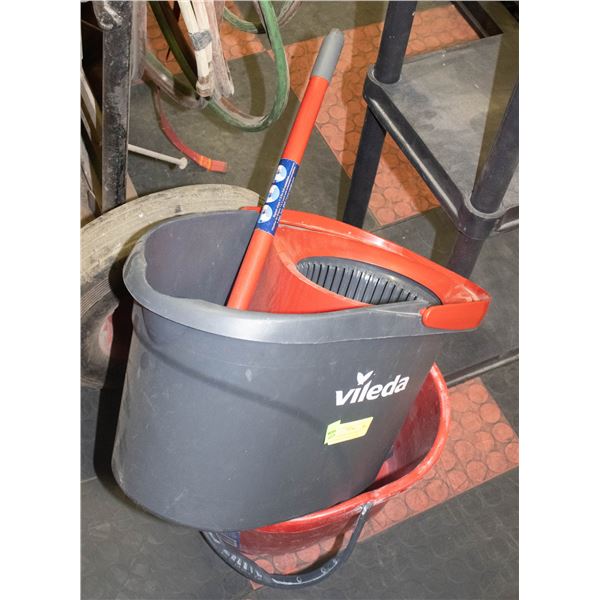 VILEDA WRINGER MOP BUCKET WITH MOP & EXTRA BUCKET