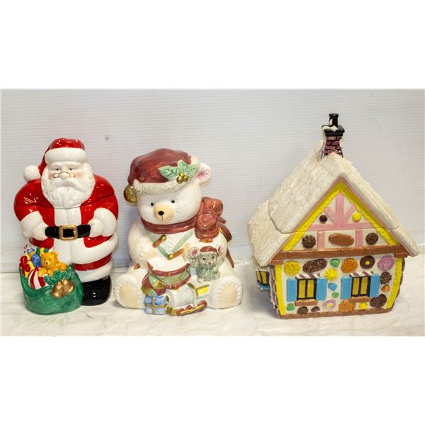 FLAT OF VINTAGE CHRISTMAS COOKIE JARS
