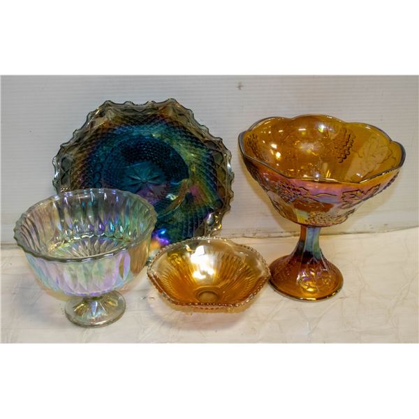 FLAT OF VINTAGE CARNIVAL GLASS PRODUCTS, 2