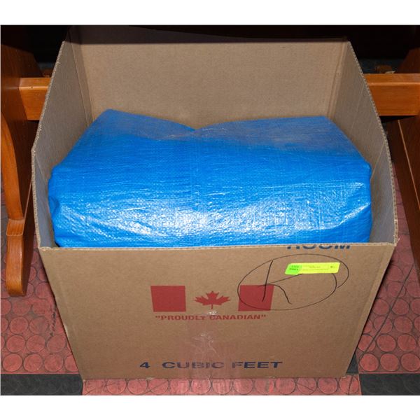 TARPS- BOX LOT ASSORTED