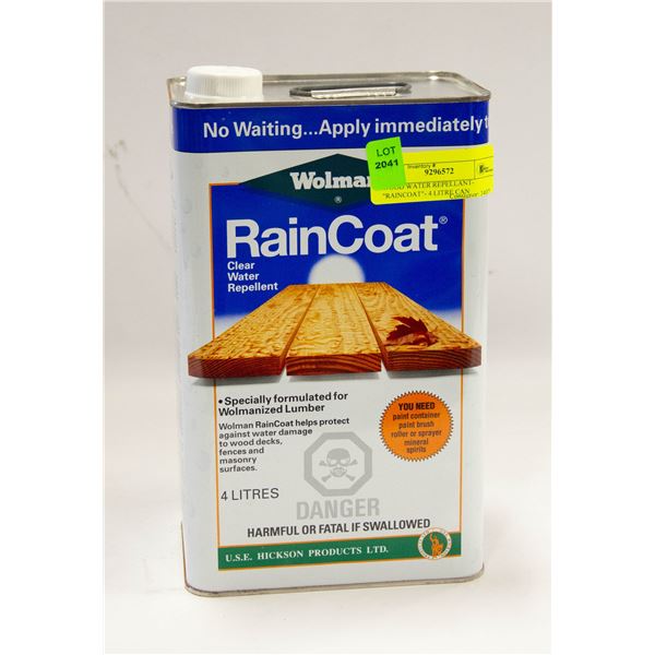 WOOD WATER REPELLANT- "RAINCOAT"- 4 LITRE CAN