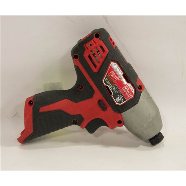 MILWUAKEE M12 CORDLESS 1/4 INCH HEX IMPACT DRIVER