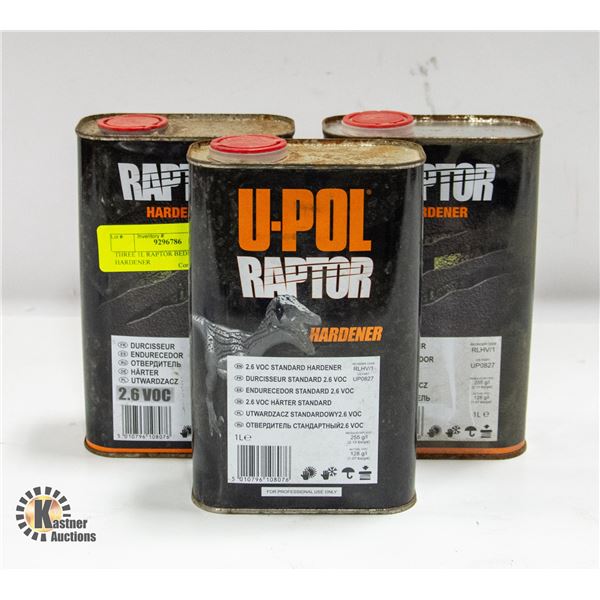 THREE 1L RAPTOR BEDLINER HARDENER