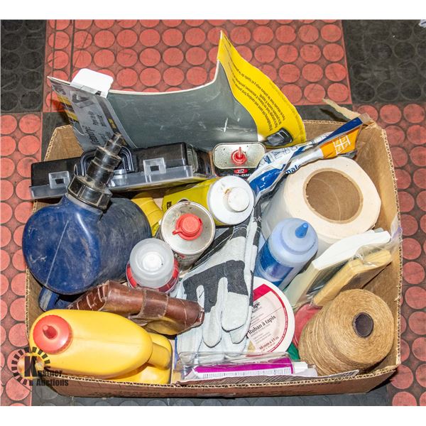 FLAT OF GARAGE SUPPLIES INC. LAQUER, MARKING CHALK