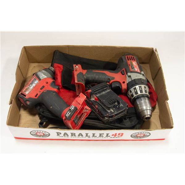 MILWAUKEE M18 DRILL DRIVER AND IMPACT DRIVER WITH
