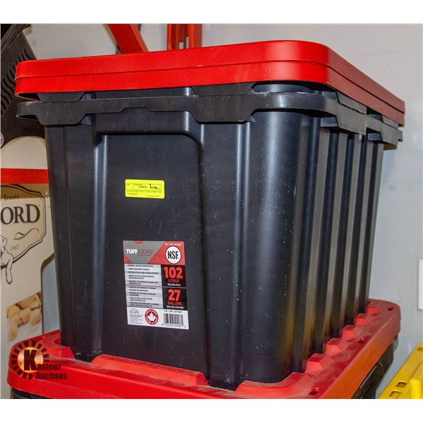 STACK WITH TWO "TUFF STORE" 102 L STORAGE