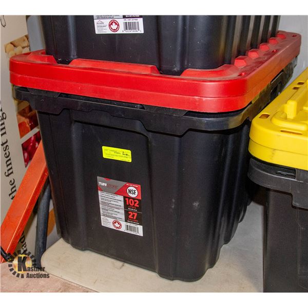 STACK WITH TWO "TUFF STORE" 102 L STORAGE