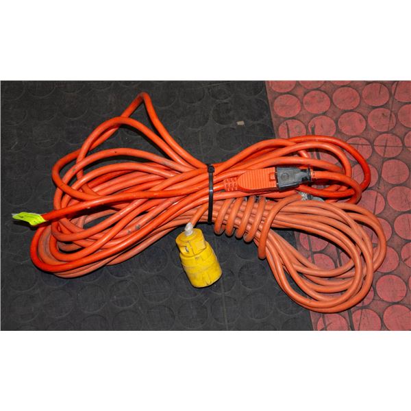 50 FEET OF ORANGE OUTDOOR EXTENSION CORD