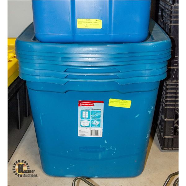 BUNDLE OF 4 BLUE RUBBERMAID 68.1 LITER