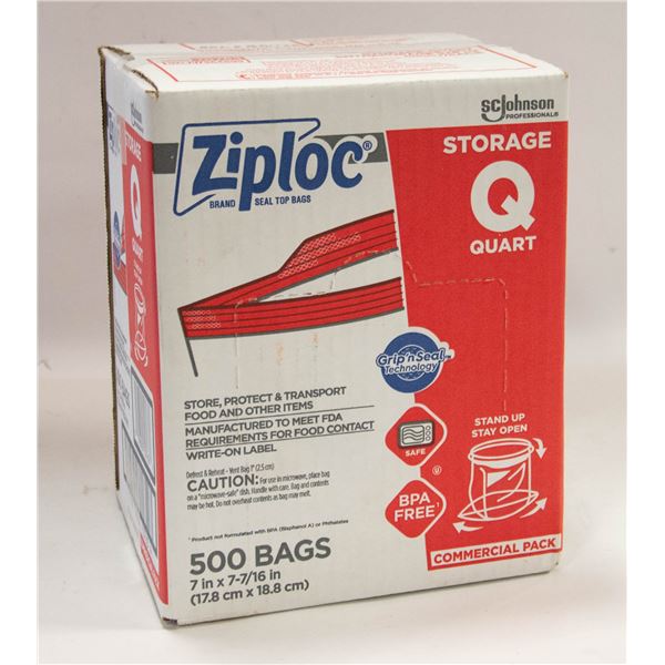 ZIPLOC STORAGE BAGS SIZE 7” X 7 7/16” 500 COUNT
